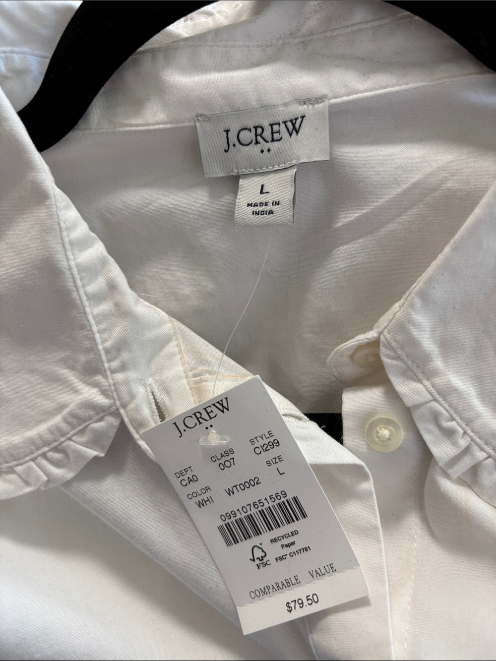 J. Crew White Women's Button-Down Shirt
